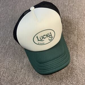 Lucky By Blink Trucker Baseball Hat Cap Puffer NWOT Snap Back One Size